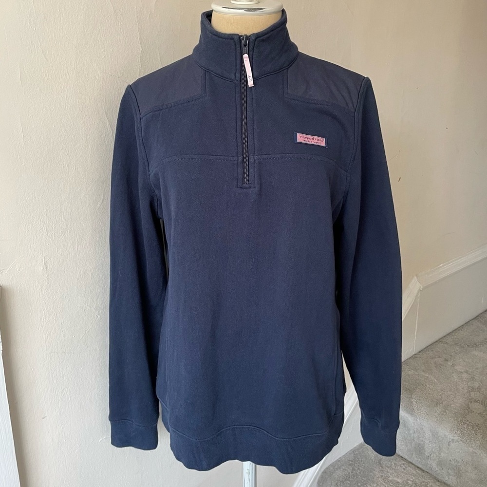 Vineyard Vines Blue 1/4 Zip Pullover Shep Shirt Long Sleeve Sweatshirt Size S
